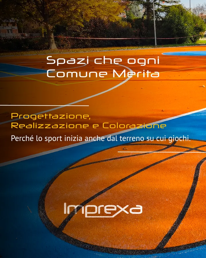 Post Instagram: spazi che ogni Comune merita, campo da basket colorato