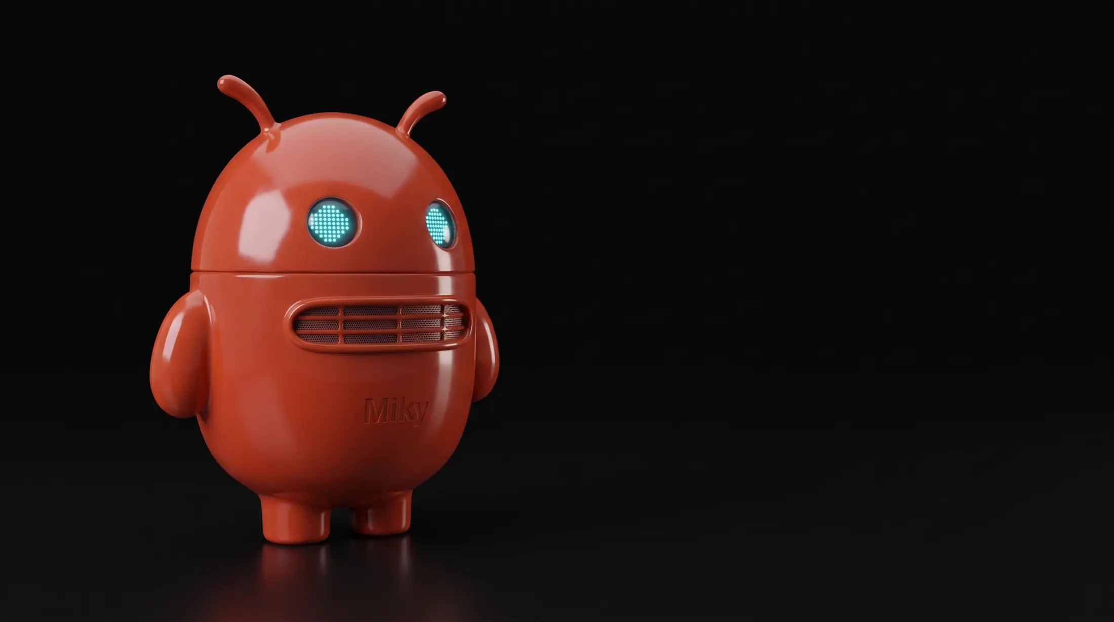 Render: Miky di tre quarti, scocca Lobster lucida